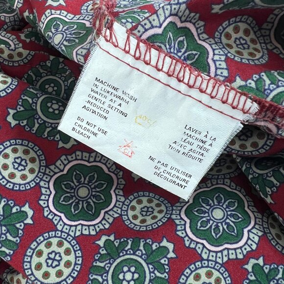 Vintage 70s Pussy Bow Button Down Shirt Blouse Floral Print Boho Preppy Academia - Picture 7 of 10